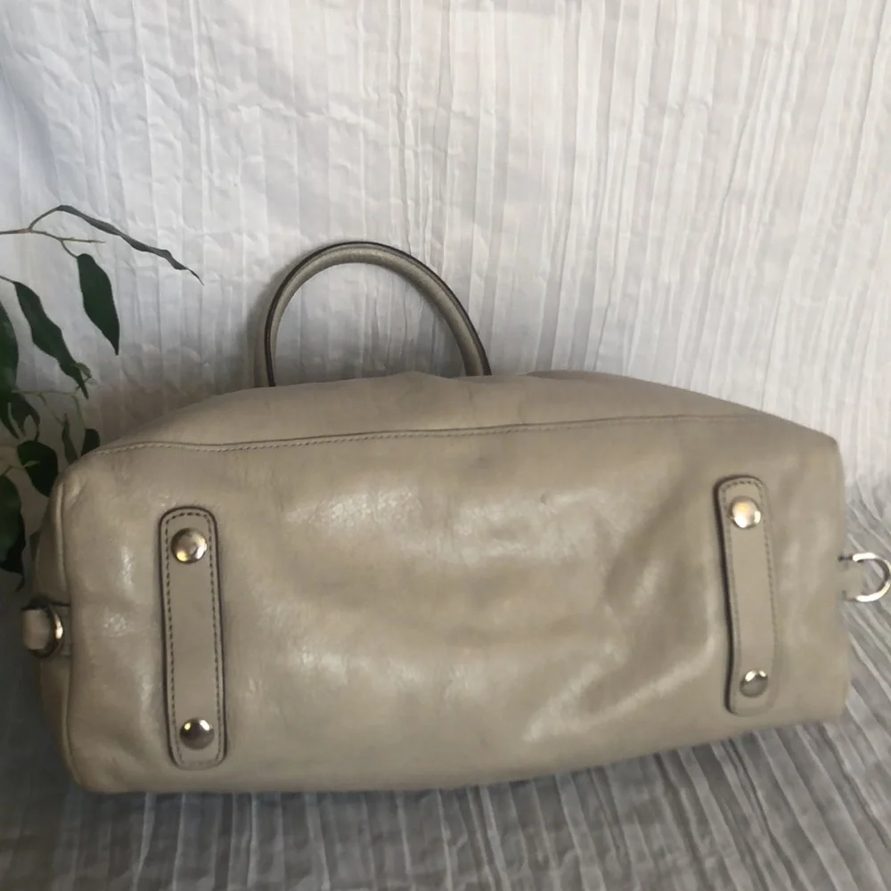 Vtg COACH ASHLEY large satchel tote w/chunky silver hardware & crossbody strap - Picture 9 of 16